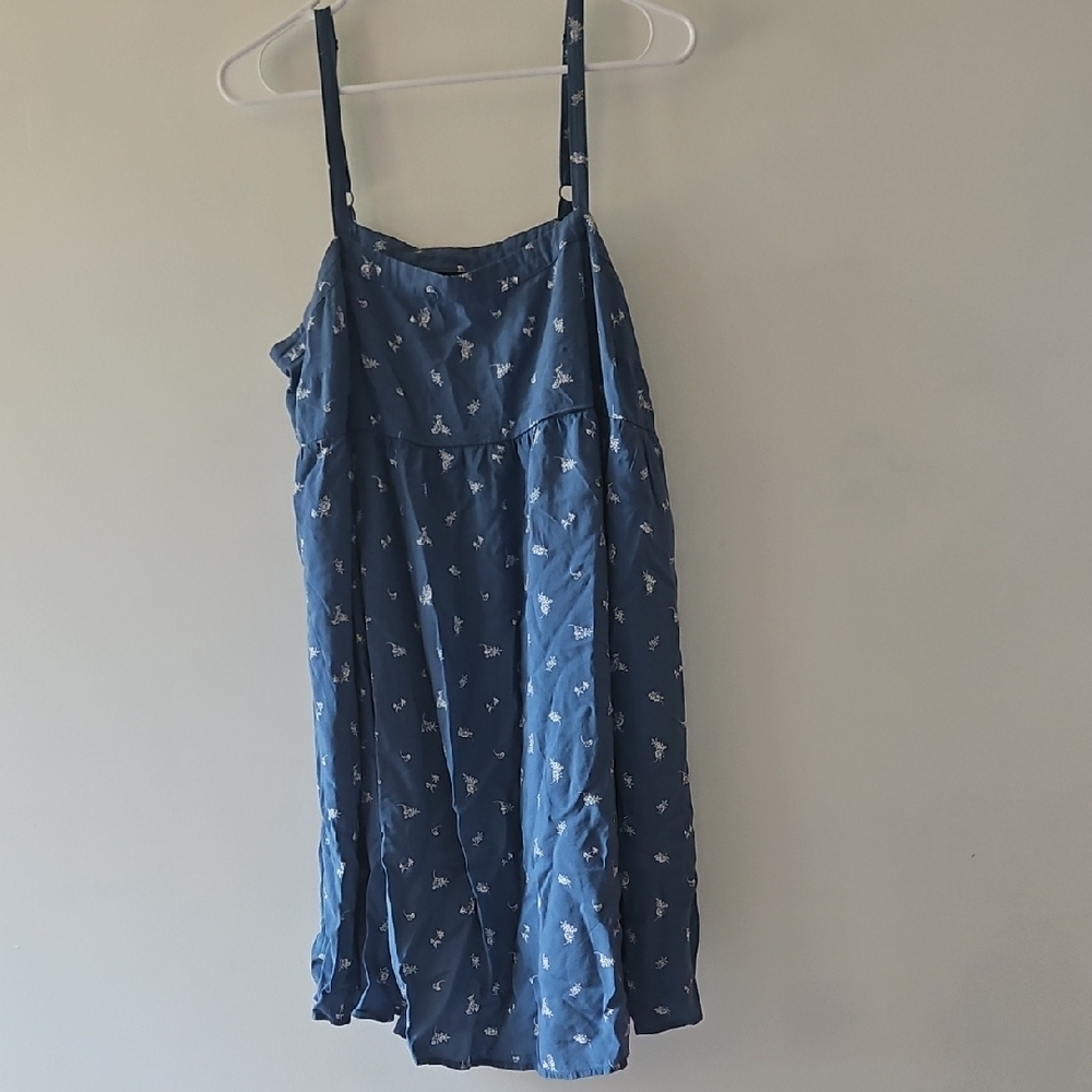 Torrid Blue Mini Dress with White Pattern